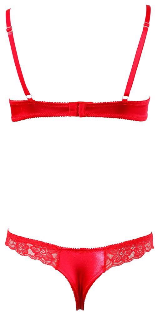 Cottelli Half-cup Bra Set · saténový komplet s tangem, vel. 80B/M