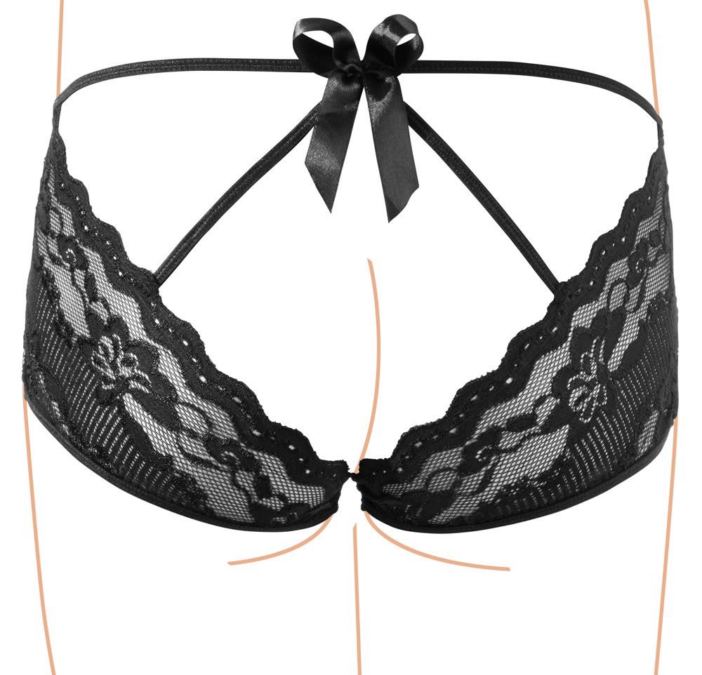 Cottelli Panties · krajkové kalhotky s mašlí vzadu, vel. S