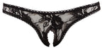 Cottelli Crotchless String · krajkové tanga s otevřeným rozkrokem, vel. S
