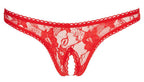 Cottelli Lingerie Lace String · krajková tanga s otevřeným rozkrokem