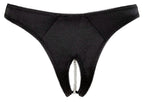 Cottelli Lingerie G-String Pearls L · saténová tanga s perlami a otevřeným rozkrokem
