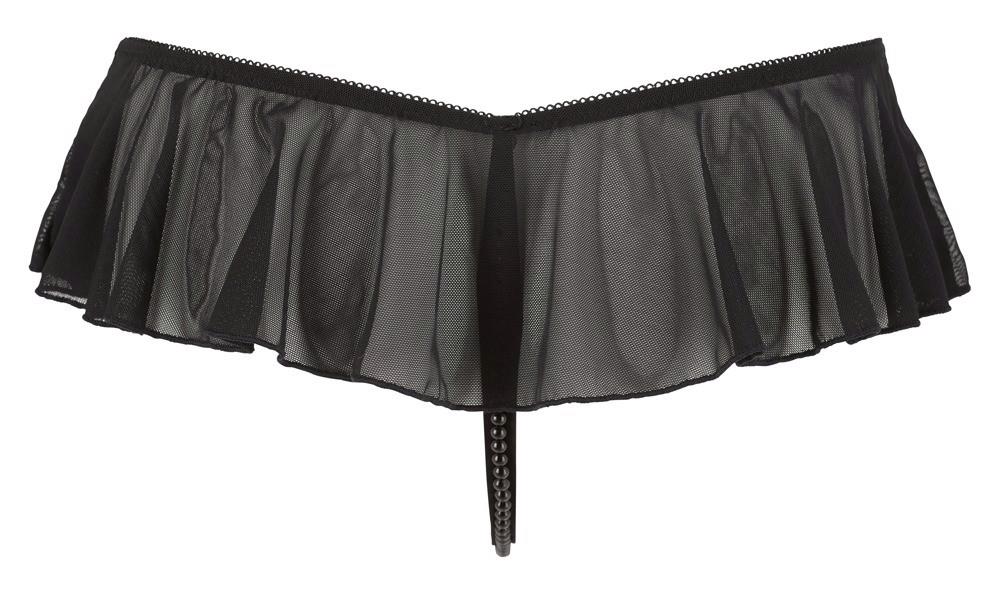 Cottelli Lingerie G-string with Frills · tanga s volány a perličkovým řetízkem · vel. S