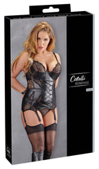 Cottelli Bondage Basque · podvazkový korzet s poutky a kalhotkami · vel. 85D/L