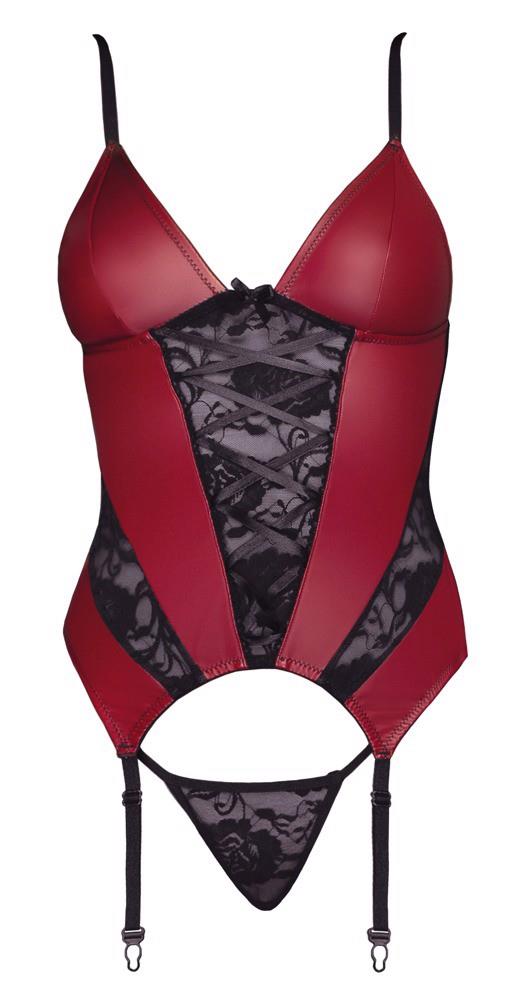 Cottelli Lingerie Basque · podvazkový korzet s tangy · vel. M
