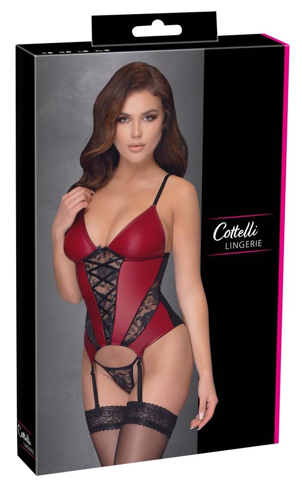Cottelli Lingerie Basque · podvazkový korzet s tangy · vel. XL