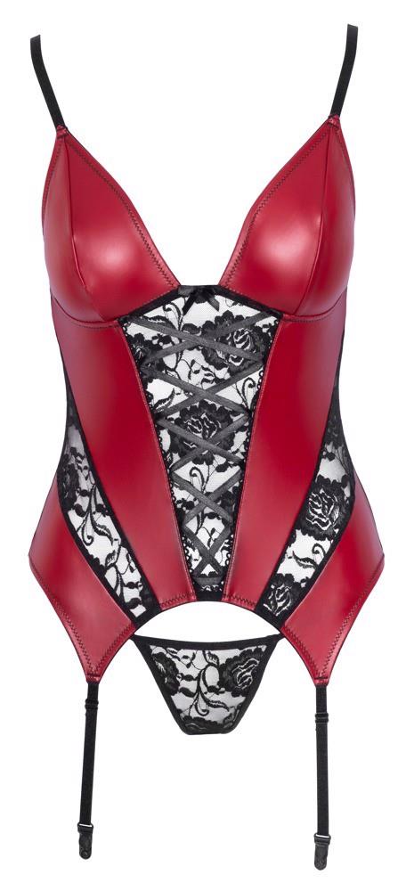 Cottelli Lingerie Basque · podvazkový korzet s tangy · vel. XL