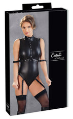 Cottelli Bondage Body Suspenders M · matné body se zipy, nýty a smyčkami na paže
