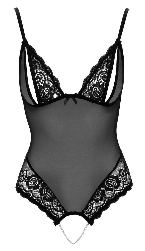Cottelli Lingerie Crotchless Body · body s otevřeným rozkrokem a perlovou šňůrkou