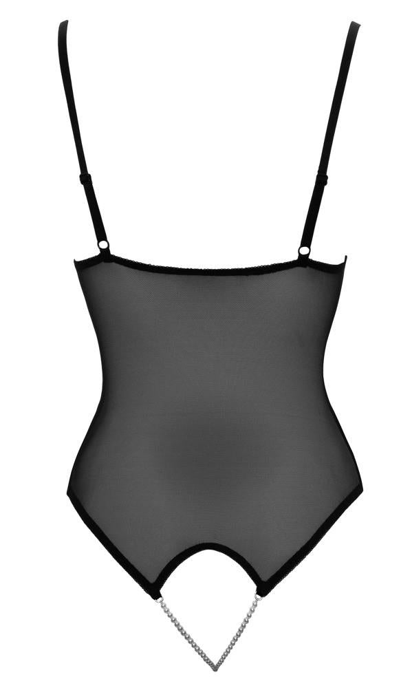 Cottelli Lingerie Crotchless Body · body s otevřeným rozkrokem a perlovou šňůrkou