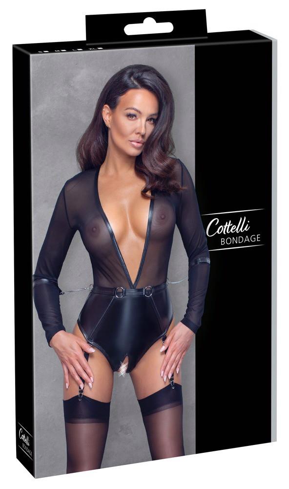 Cottelli Bondage Body · body s pouty a podvazky · vel. S