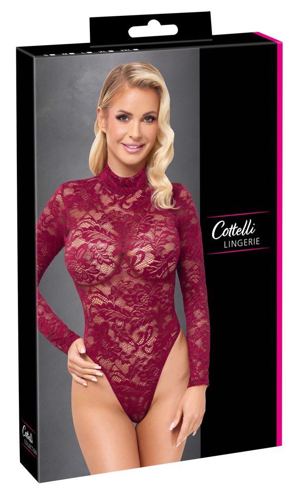 Cottelli LINGERIE Lace Body · krajkové body s dlouhým rukávem · vel. XL
