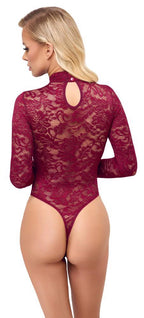 Cottelli LINGERIE Lace Body · krajkové body s dlouhým rukávem · vel. XL
