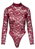 Cottelli LINGERIE Lace Body · krajkové body s dlouhým rukávem · vel. XL