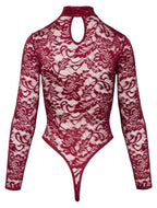 Cottelli LINGERIE Lace Body · krajkové body s dlouhým rukávem · vel. XL