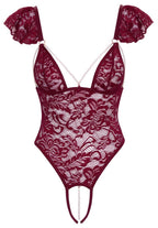 Cottelli Body Pearls · krajkové tanga body s perlovými řetízky · vel. XL