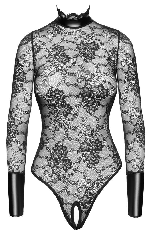 Noir Body Collar · krajkové body s otevřeným rozkrokem