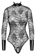 Noir Body Collar · krajkové body s otevřeným rozkrokem
