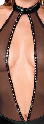 Noir Body Rhinestones · wetlook body s kamínky · vel. XL