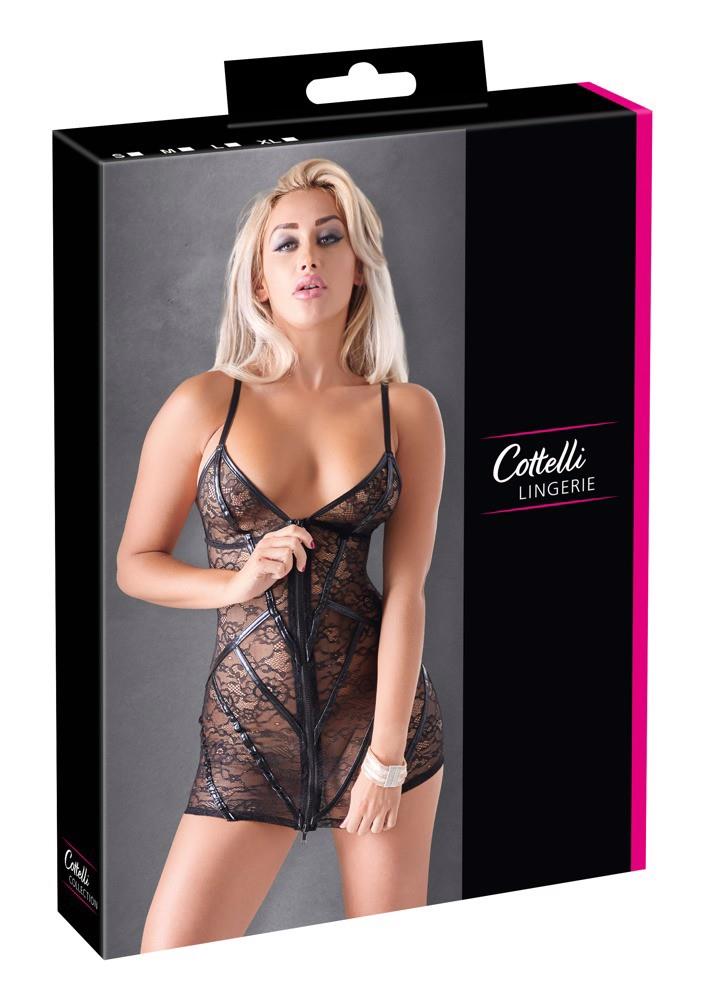 Cottelli LINGERIE Lace Dress · krajkové šaty s obousměrným zipem · vel. XL