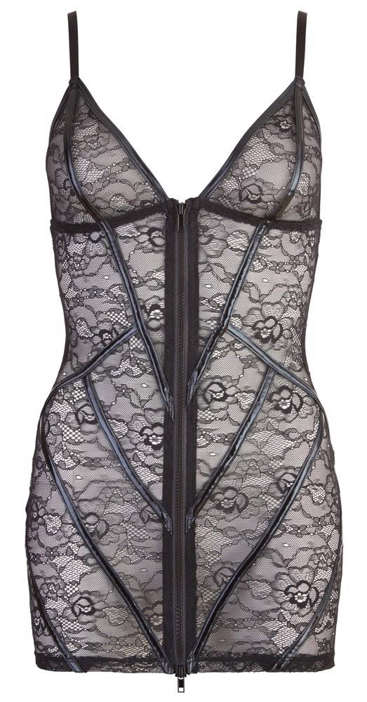 Cottelli LINGERIE Lace Dress · krajkové šaty s obousměrným zipem · vel. XL