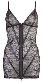 Cottelli LINGERIE Lace Dress · krajkové šaty s obousměrným zipem · vel. XL