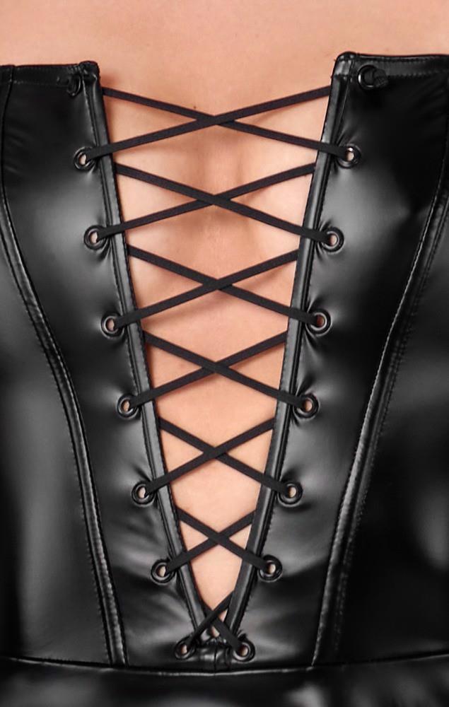 Noir Dress lacing · wetlook minišaty se šněrováním · vel. M