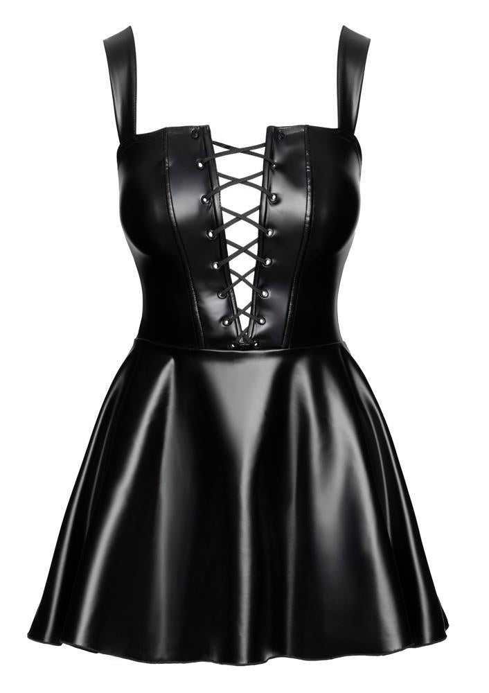 Noir Dress lacing · wetlook minišaty se šněrováním · vel. M