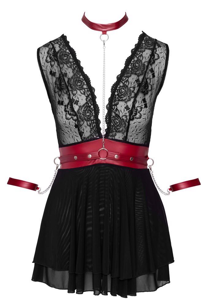 Cottelli Bondage Babydoll · krajkový babydoll s obojkem a pouty · vel. S
