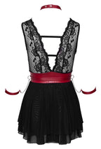 Cottelli Bondage Babydoll · krajkový babydoll s obojkem a pouty · vel. S