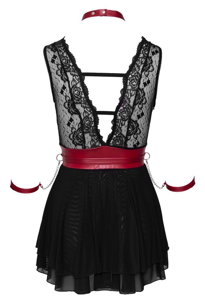 Cottelli Bondage Babydoll · krajkový babydoll s obojkem a pouty · vel. S
