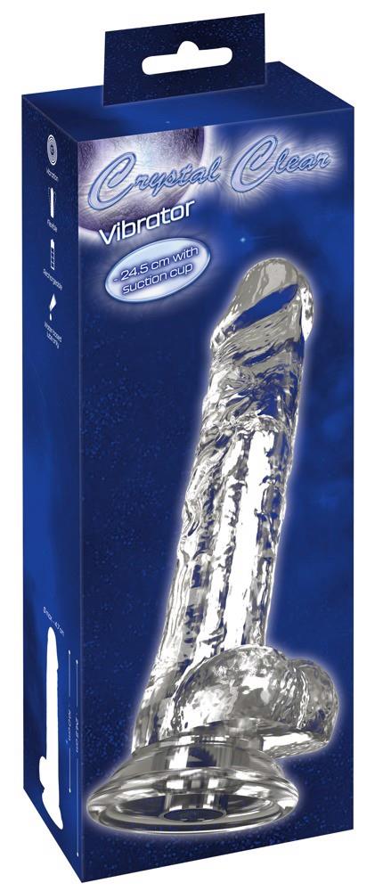 Crystal Clear Vibrator · průhledný realistický vibrátor s přísavkou