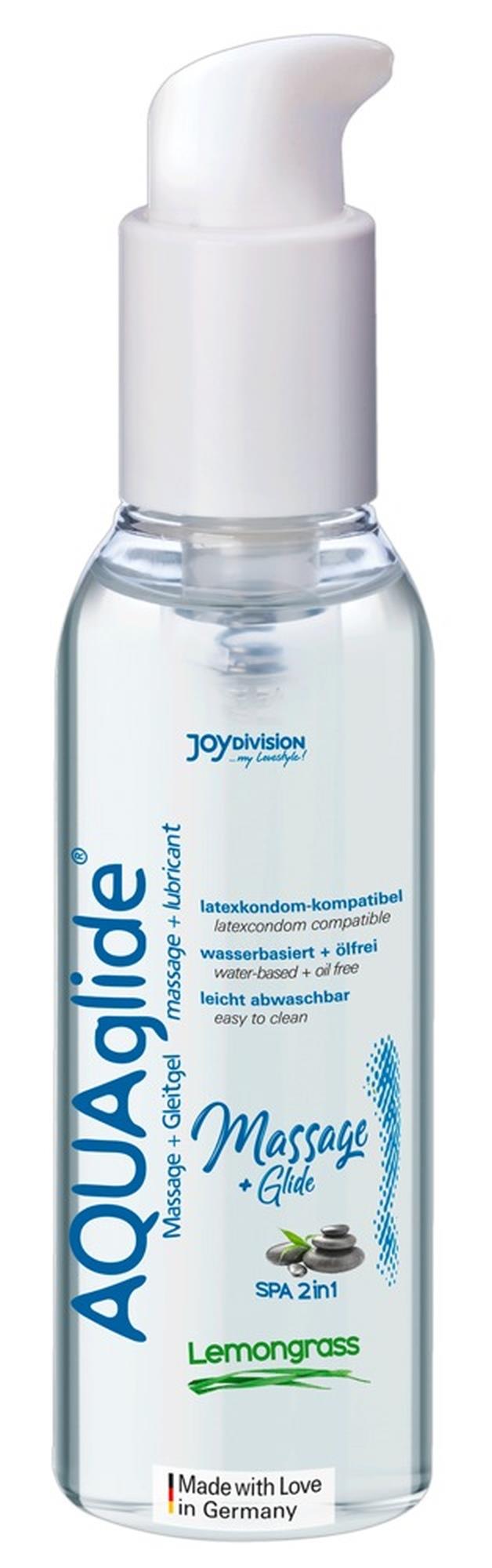 JoyDivision AQUAglide Massage + Glide Lemongrass · masážní a lubrikační gel, 200 ml