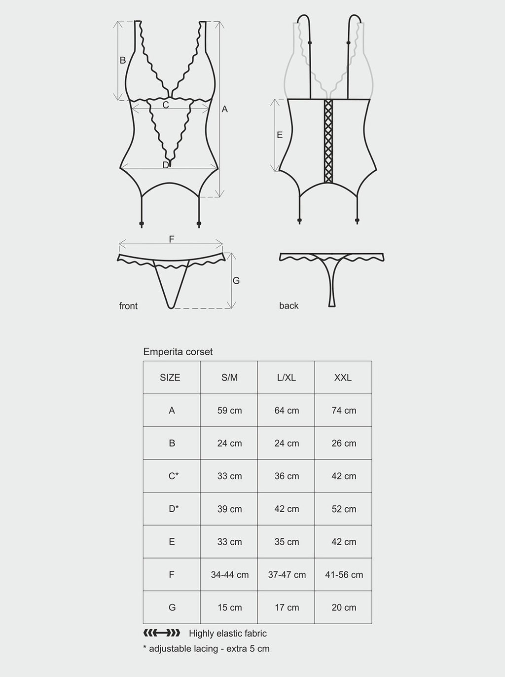 Bielizna-Emperita gorset i stringi S/M