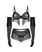 Obsessive Rossay · čtyřdílný otevřený set vel. L/XL, černá