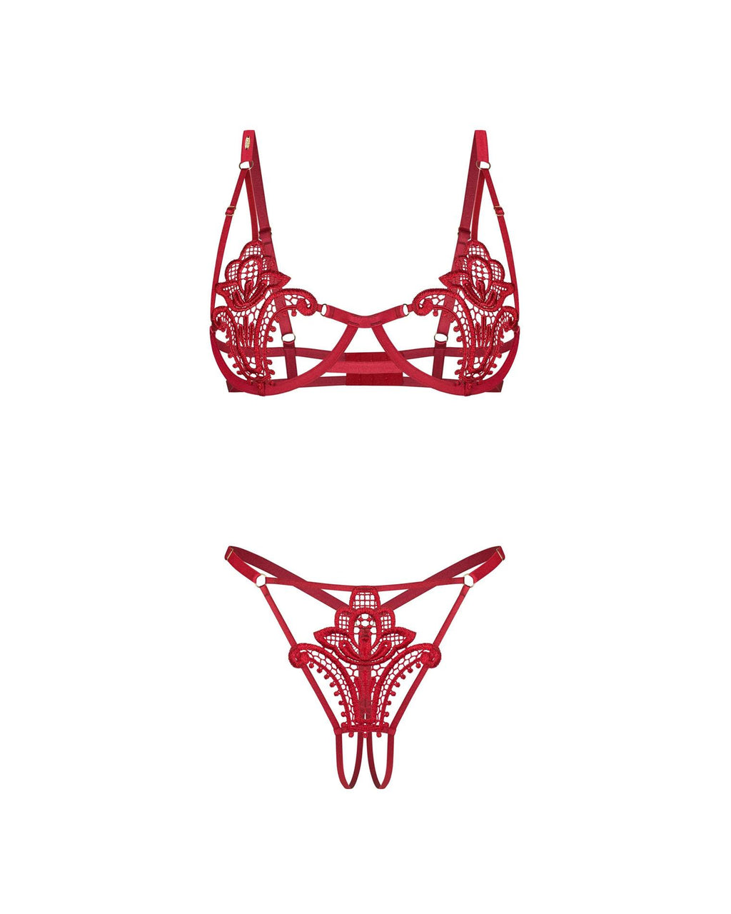 Obsessive Luise Sublim · dvoudílný set podprsenka a tanga · červená, vel. L/XL