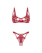 Obsessive Luise Sublim · dvoudílný set podprsenka a tanga · červená, vel. L/XL