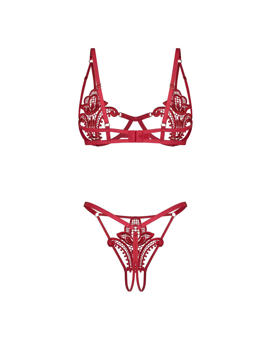 Obsessive Luise Sublim · dvoudílný set podprsenka a tanga · červená, vel. L/XL