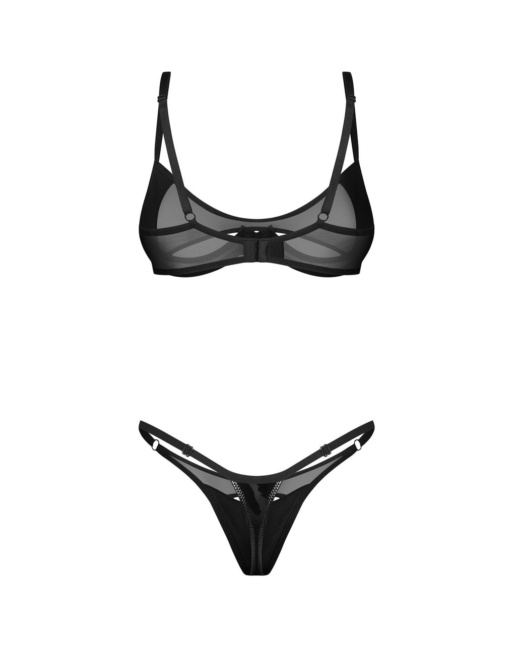Obsessive Rolleya · dvoudílný set ze síťoviny a imitace latexu · vel. 2XL/3XL
