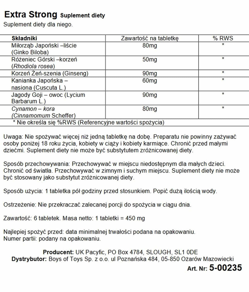Extra Strong · bylinný doplněk stravy pro muže (6 kapslí)