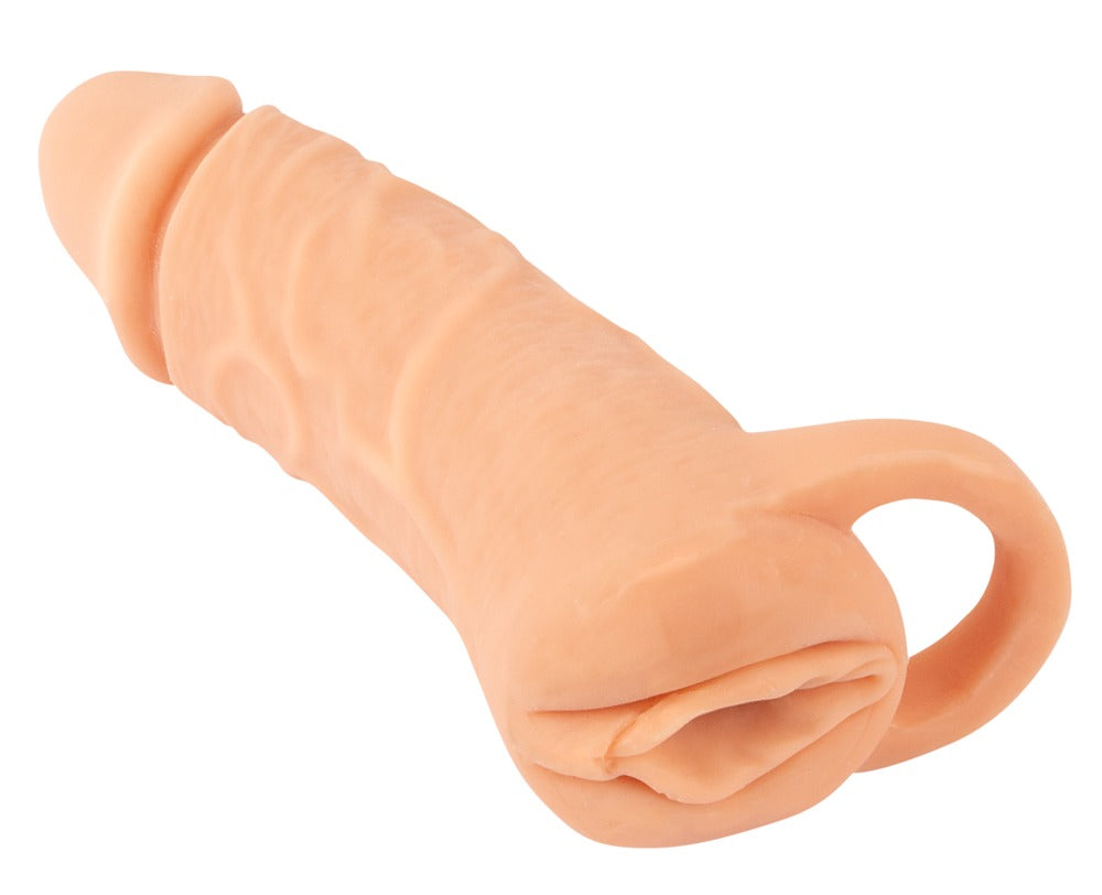 Nature Skin Extender · 2v1 návlek na penis a masturbátor · vel. M