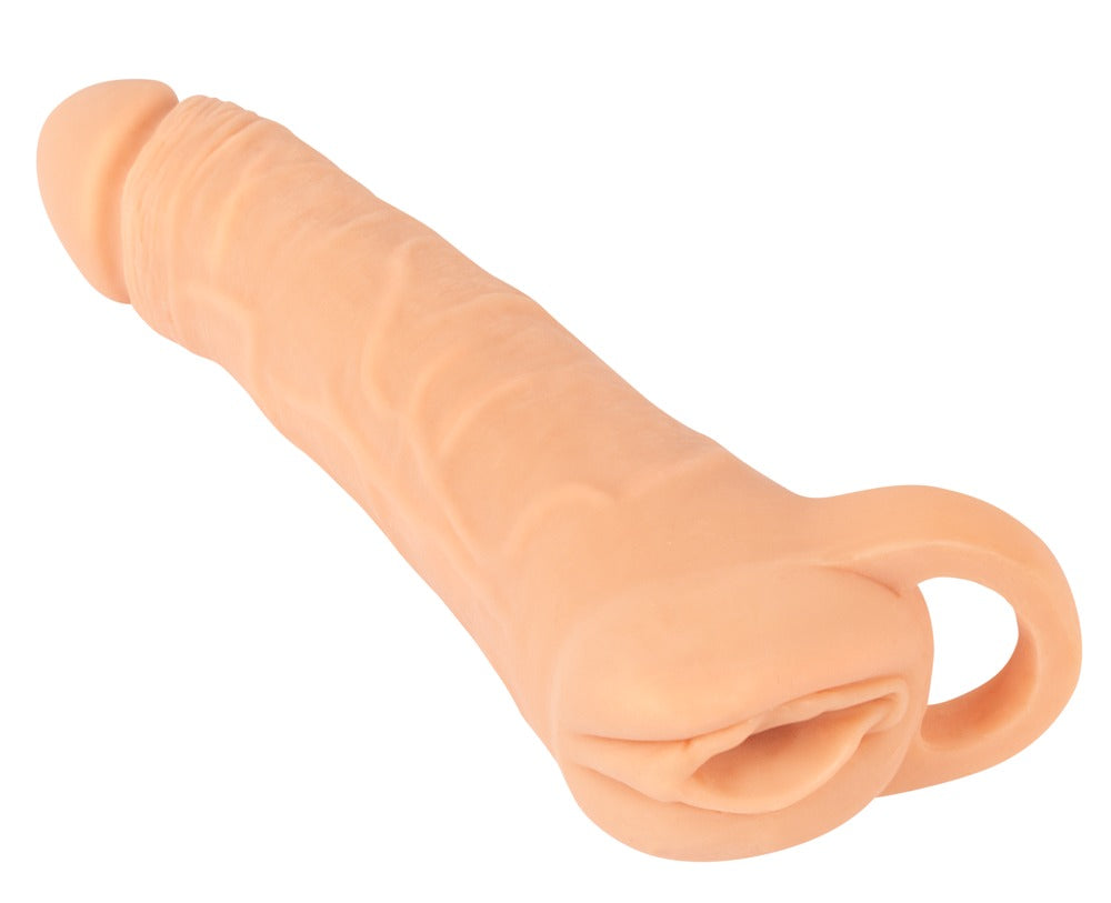 Nature Skin Extender · 2v1 návlek na penis a masturbátor · vel. L