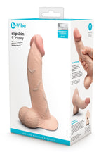 b-Vibe Slipskin 9" Curved · realistické zakřivené dildo s přísavkou