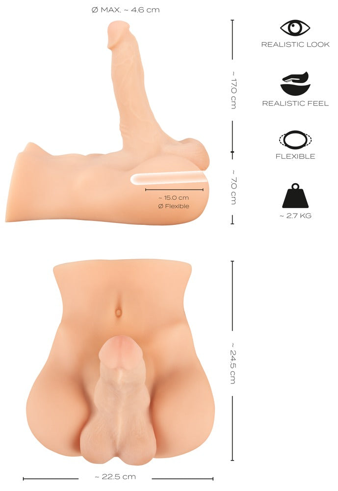Realistixxx Deluxe Man 02 · mužské torzo s ohebným penisem