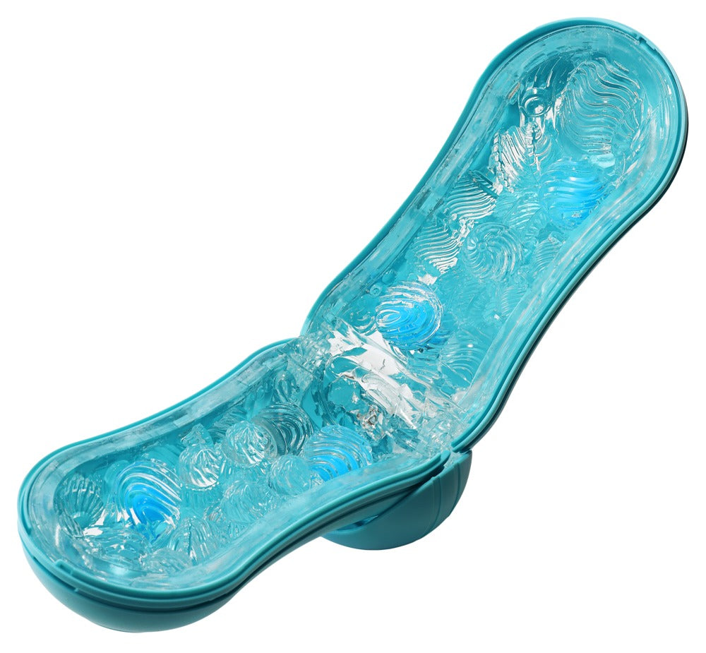 Tenga Flip Orb · rozevírací masturbátor se sacím efektem · modrá