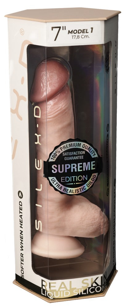 SilexD Model 1 Premium Real Skin · realistické dildo s přísavkou · 17,8 cm