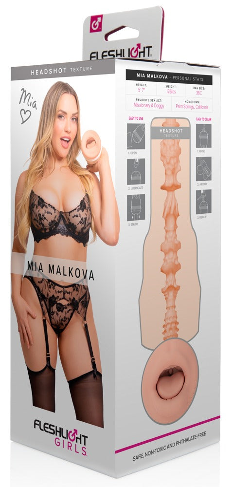 Fleshlight Girls Mia Malkova Headshot · masturbátor s odlitkem úst