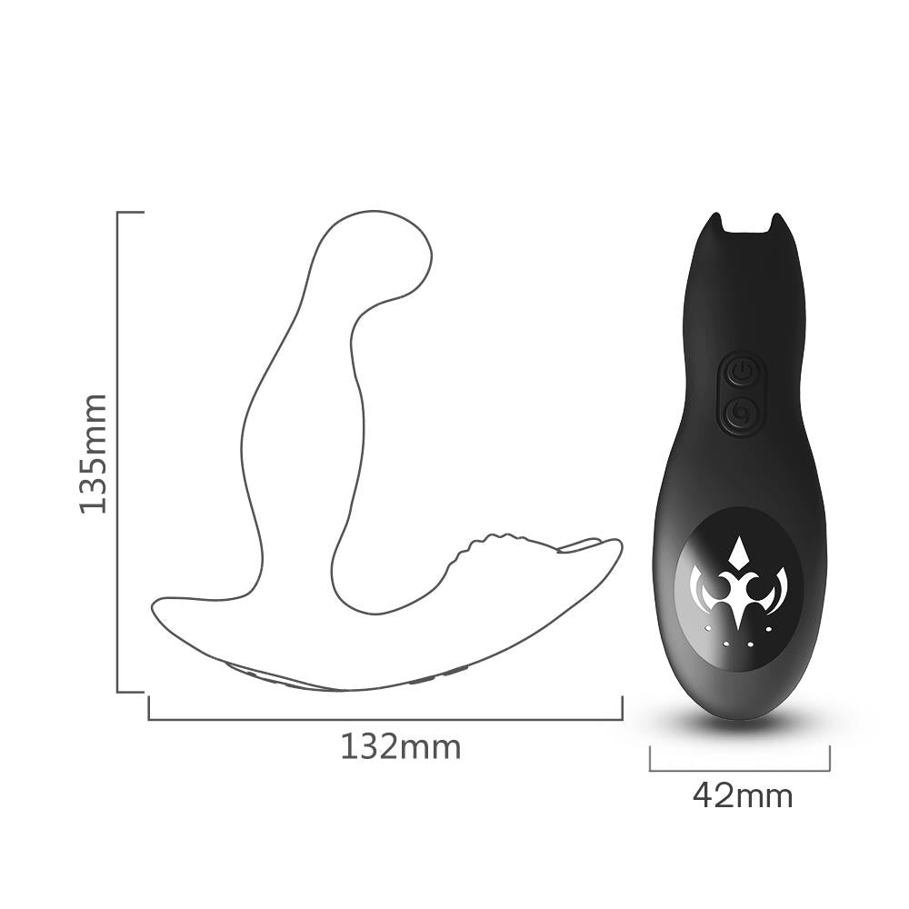 B Series Joy Bat King · masér prostaty s rotací a dálkovým ovládáním, černý