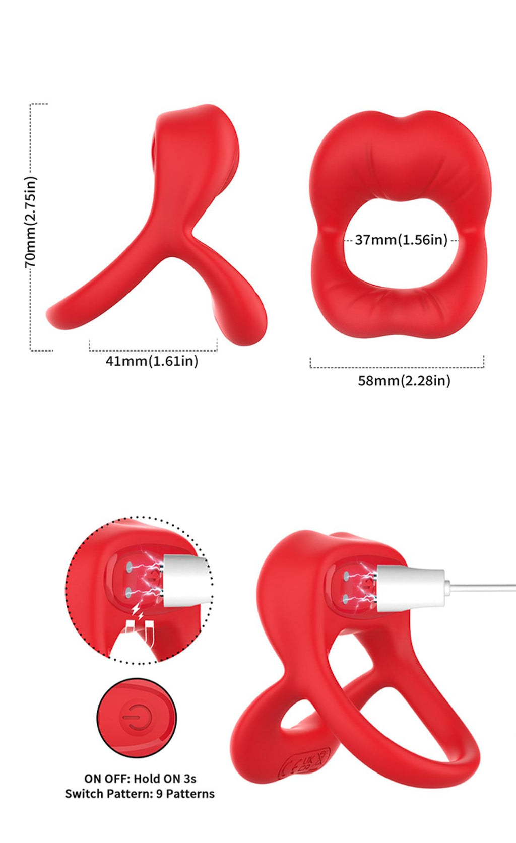 Big Mouth Red 9 vibration function