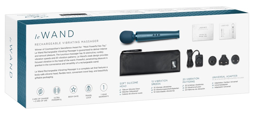 Le Wand Rechargeable Vibrating Massager · masážní hlavice · modrá