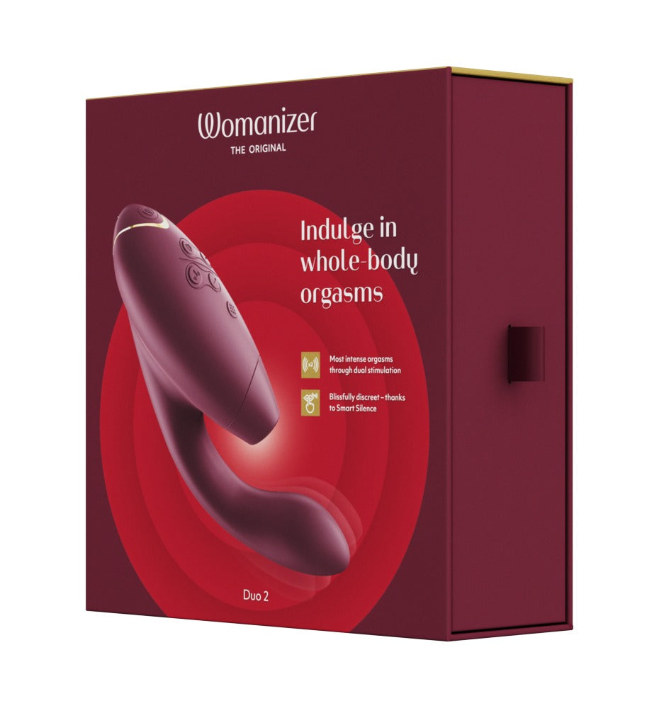 Womanizer Duo 2 · stimulátor klitorisu a bodu G · bordó